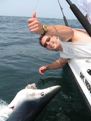 New Jersey Shark Charter Fishing Boat Sailing out of Point